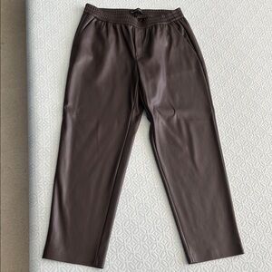 Banana Republic Straight-Leg Faux Leather Pants in Dark Brown